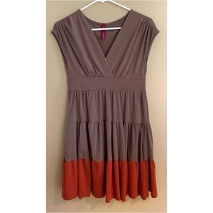 Venti V-neck Tiered Midi Sundress